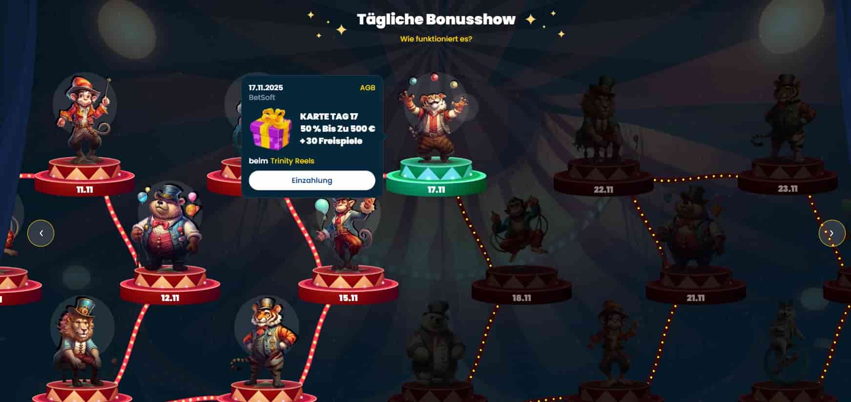 Rollino tägliche Bonusshow