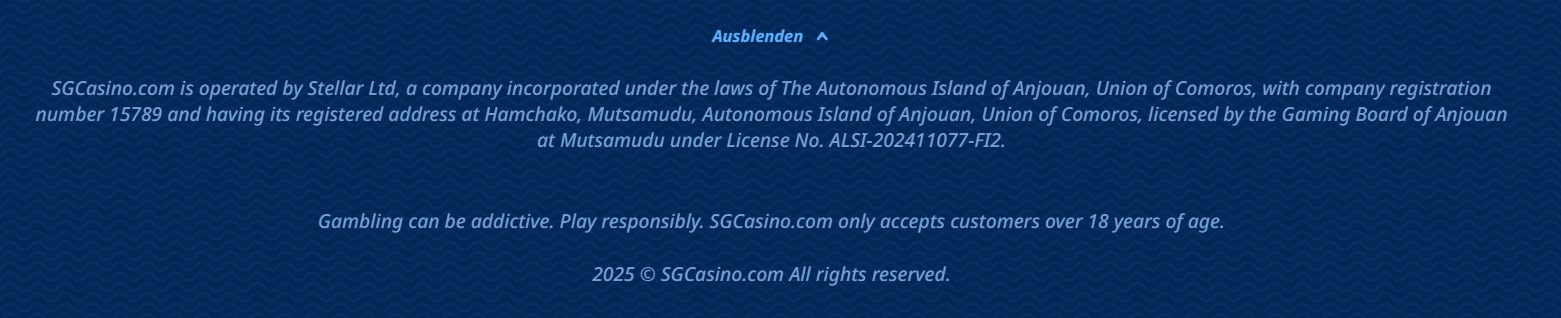 SG Casino Impressum