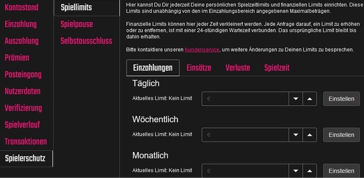 Slotilda Spiellimits-