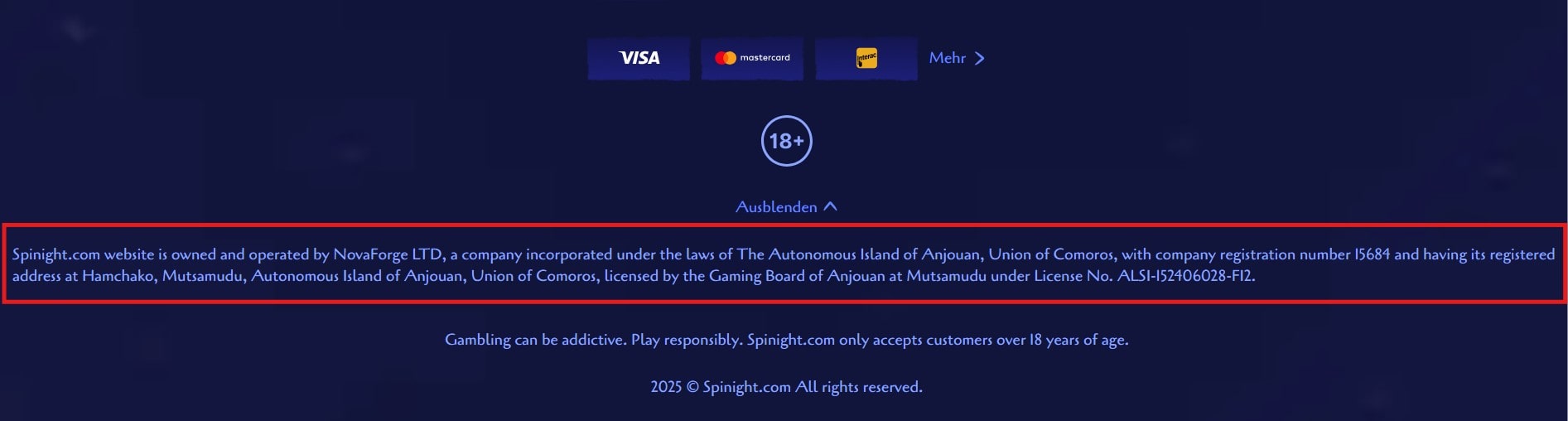 Spinight Impressum