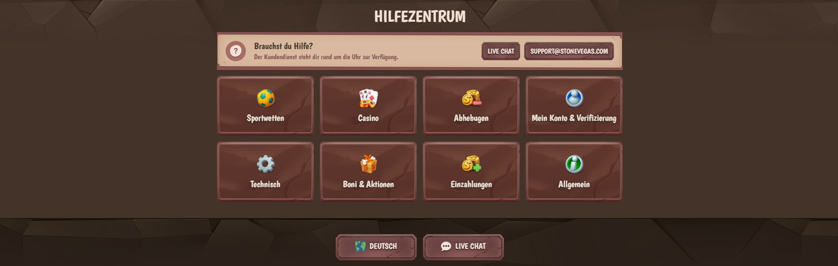 StoneVegas Casino_Hilfezentrum