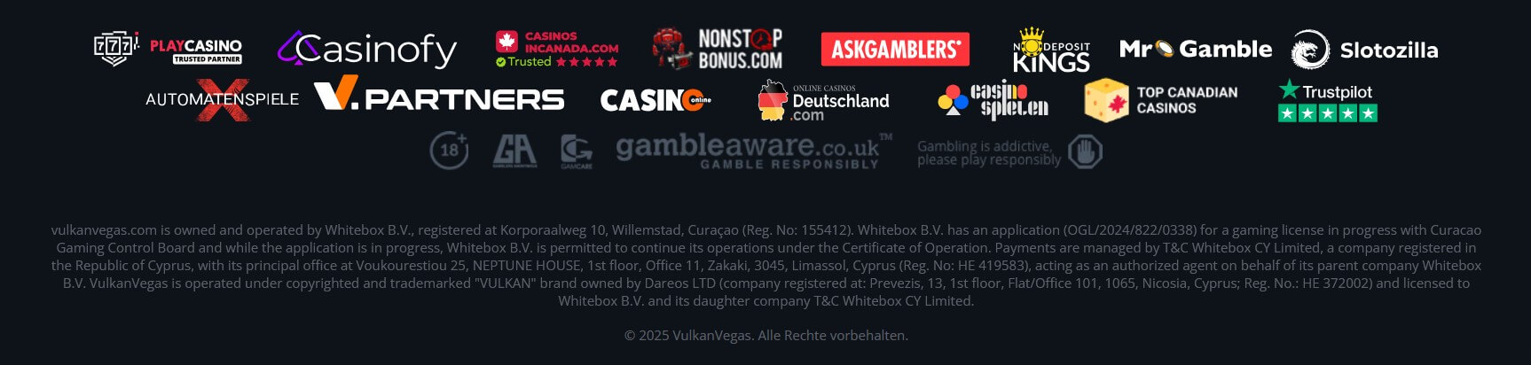 Vulkan Vegas Impressum