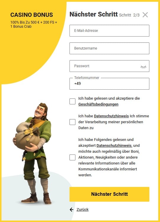 Zet Casino Registrierung