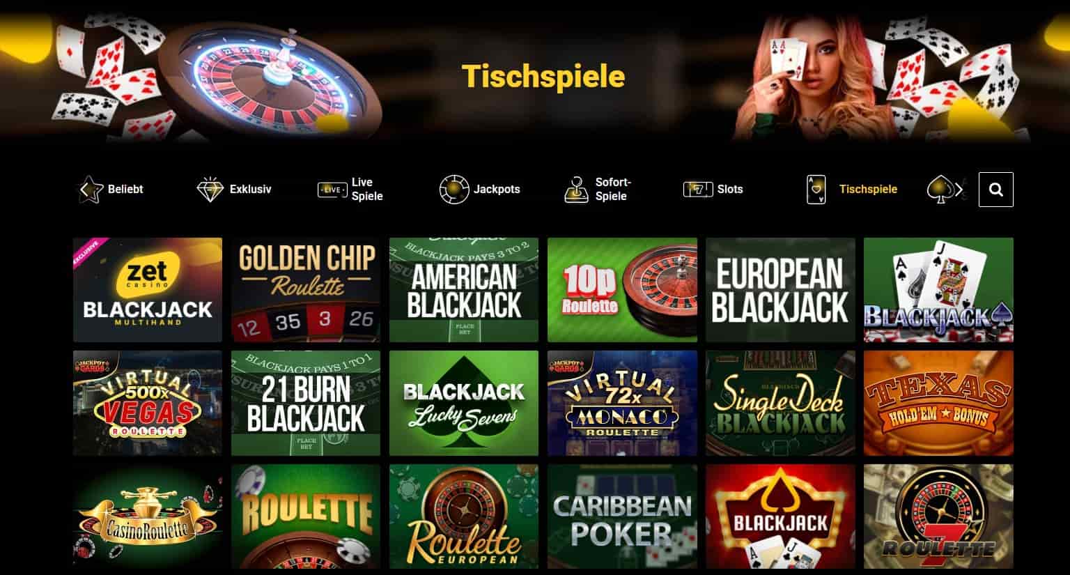 Zet Casino Tischspiele