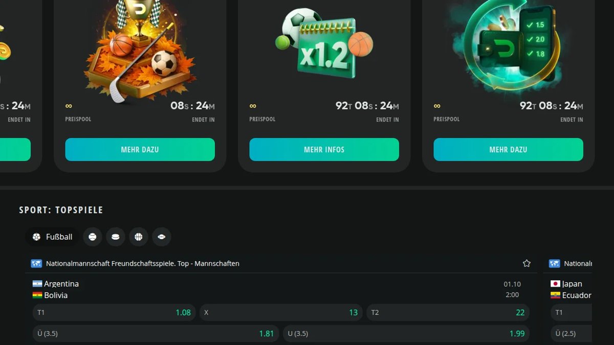 DRIP Sportwetten mit Topspielen und Quoten