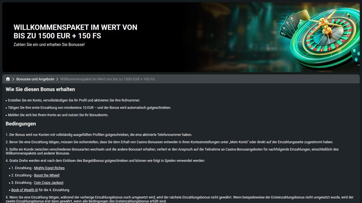 PlanBet Willkommensbonus bis 1.500 € und 150 Freispiele über vier Einzahlungen