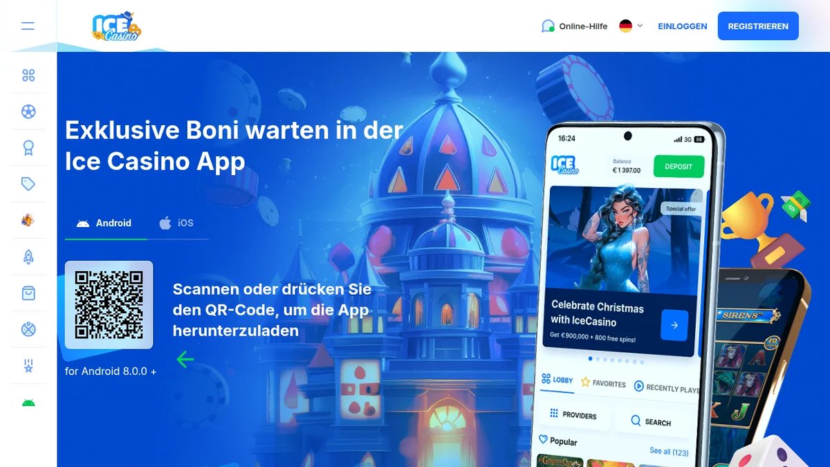 Ice Casino App für Android und iOS mit QR-Code
