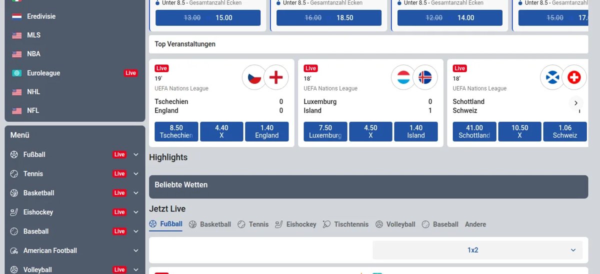 Kikobet Sportwetten mit Live-Wetten und Top-Veranstaltungen