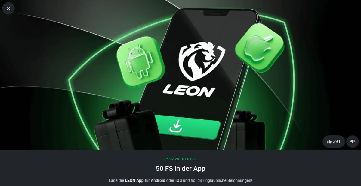 Aktionen bei Leon, einem Casino ohne deutsche Lizenz mit Lizenz aus Anjouan