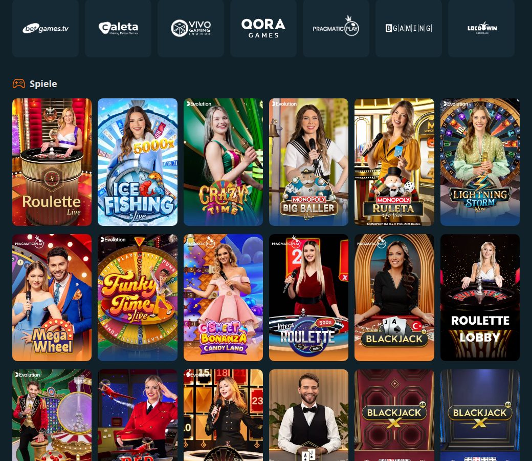 Locowin Live-Casino mit Gameshows und Blackjack-Tischen