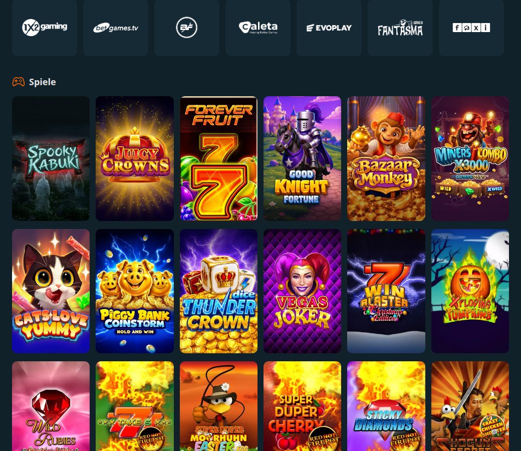 Locowin Casino-Lobby mit Anbieter-Leiste und Slots