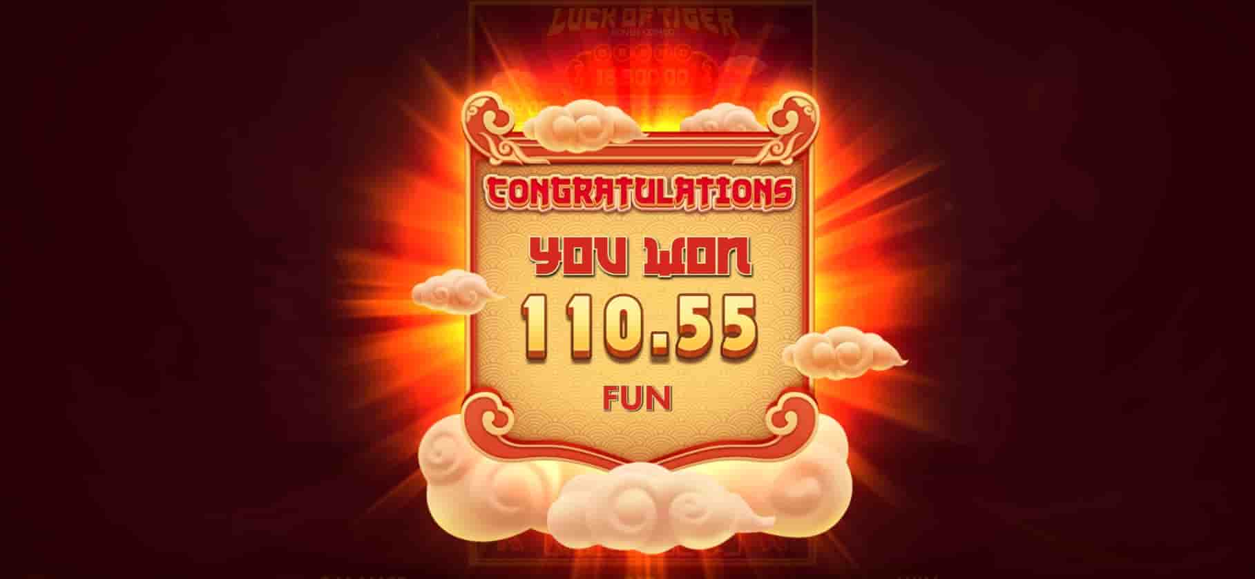 luck of tiger 110 55 € winning-