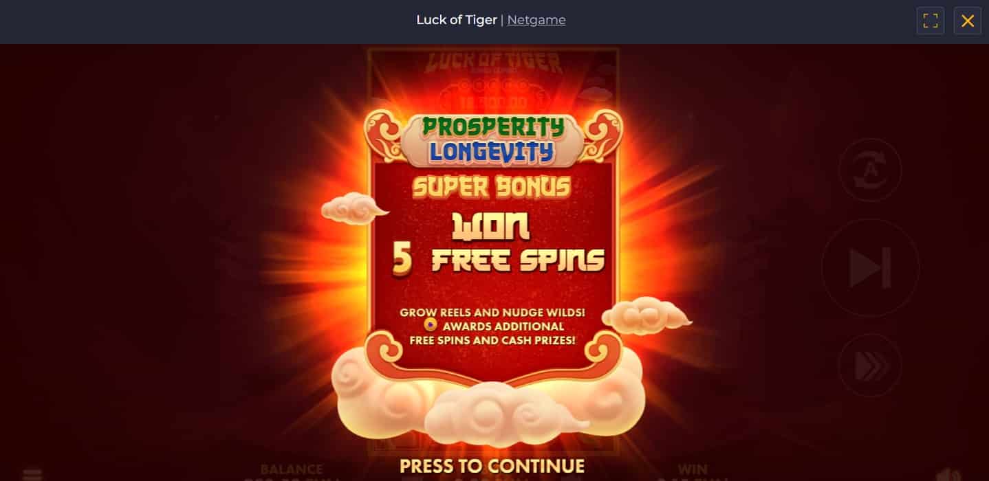 luck of tiger-Netgame_5 Freispiele