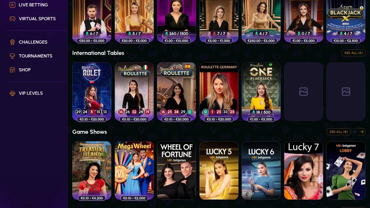 NovaJackpot Live-Casino mit Roulette Germany und Einsätzen von 0,10 € bis 20.000 €