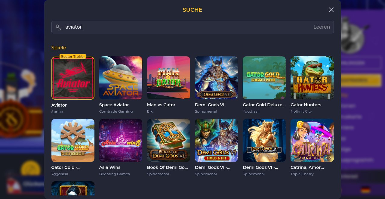 Aviator Casino Rolling Slots: Suche nach Aviator mit dem Spiel von Spribe als bestem Treffer