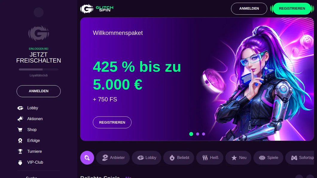 Glitch Spin Online Casino - Spielen Sie GlitchSpin um echtes Geld