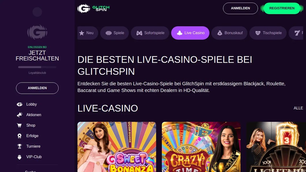 Glitch Spin – Live Casino