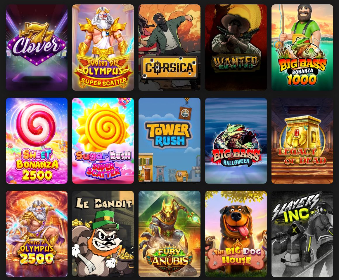 Vegadream Casino-Lobby mit beliebten Slots